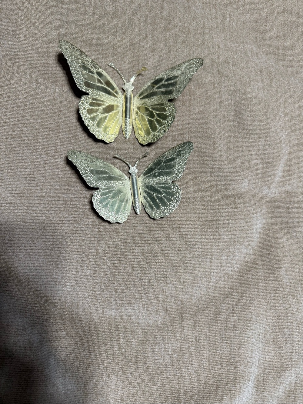 Home Interiors Metallic Butterfly Wall Pair